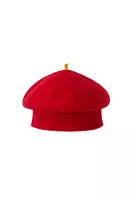 Cappello rosso rubino con punta a contrasto image