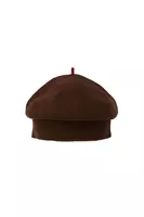 Chocolate brown slouchy hat with contrast tip  image