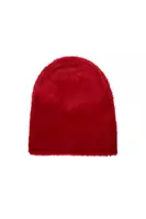 Fluffy ruby red beanie hat image