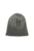 Fluffy dusty sage green beanie hat image