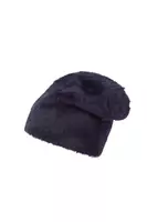 Fluffy midnight blue beanie hat image