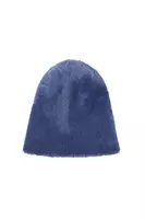 Fluffy dusty blue beanie hat image