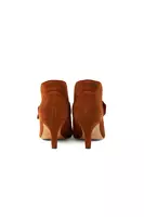 Cognac suede ankle boots with pomegranate straps  image