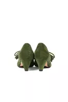 Sage green suede studded pumps  image