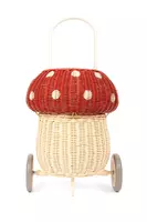 Mini Mushroom Wicker Shopping Trolley  image