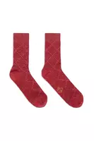 Berry Metallic Diamond Motif Socks  image