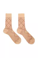 Camel Metallic Diamond Motif Socks  image