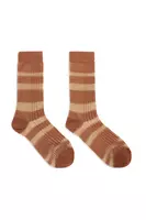 Tawny Brown Socks with Sheer Stripes  image