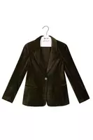 Fir green velour blazer image