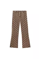 Chocolate Brown Deco Floral Corduroy Trousers  image