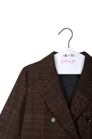 Chocolate Brown Metallic Check Blazer  image