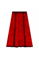 Flame Red Shadow Velvet Skirt  image