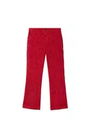 Berry Geometric Textured Velveteen Trousers  image