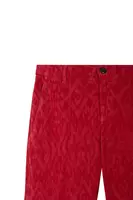 Berry Geometric Textured Velveteen Trousers  image