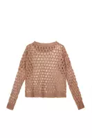 Taupe Open Knit Sweater  image