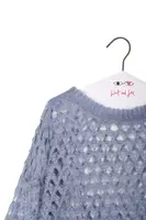 Dusty Blue Open Knit Sweater  image