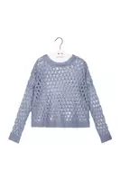 Dusty Blue Open Knit Sweater  image