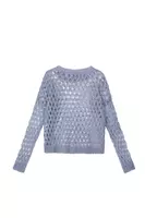 Dusty Blue Open Knit Sweater  image