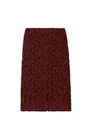 Wine Corded Lace Pencil Skirt  image