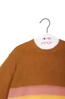 Caramel Brown and Lemon Colourblock Sweater  image