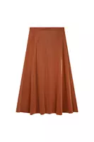 Caramel Brown Laminated Skirt  image