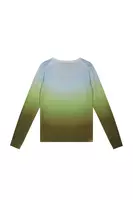 Sky Blue and Green Degradé Printed Sweater  image