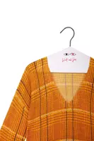 Saffron and Lemon Yellow Check Printed Sweater  image