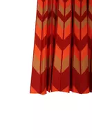 Sunset Orange Geometric Jacquard Knit Dress  image