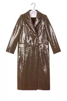 Tawny Brown Sequined Coat  image