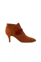 Cognac suede ankle boots with pomegranate straps  image