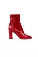 Ruby red printed leather ankle boots image