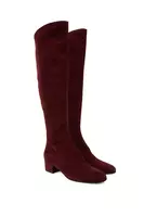 Aubergine suede knee high boots  image