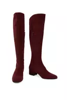 Aubergine suede knee high boots  image