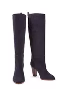 Midnight blue suede knee high boots  image