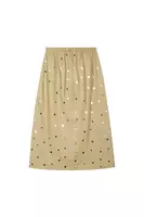 Pale Oil Leather Skirt with Mirror Embellishment  image