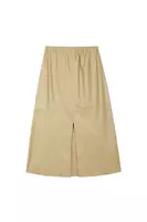 Pale Oil Leather Skirt with Mirror Embellishment  image