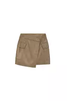 Khaki Green Cargo Wrap Mini Skirt  image