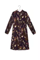 Midnight Blue Oriental Floral Print Shirtdress  image