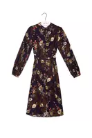 Midnight Blue Oriental Floral Print Shirtdress  image