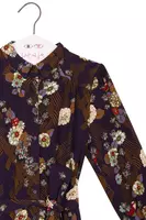 Midnight Blue Oriental Floral Print Shirtdress  image