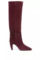 Aubergine Suede Knee High Boots  image