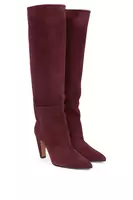 Aubergine Suede Knee High Boots  image