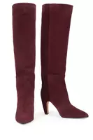 Aubergine Suede Knee High Boots  image