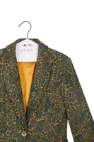 Fir green floral print corduroy blazer  image