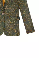 Fir green floral print corduroy blazer  image