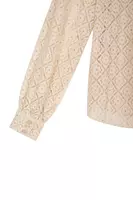 Ivory Floral Diamond Lace Shirt  image