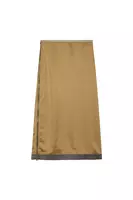 Taupe Washed Silk Pencil Skirt  image