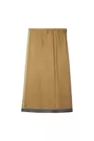 Taupe Washed Silk Pencil Skirt  image