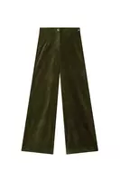 Fir green velour palazzo trousers  image