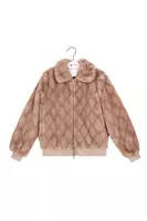 Dove Grey Faux Fur Bomber Jacket  image